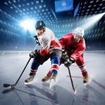 Hockey,Players,Shoots,The,Puck,And,Attacks